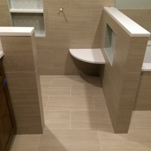 Beige bath remodel